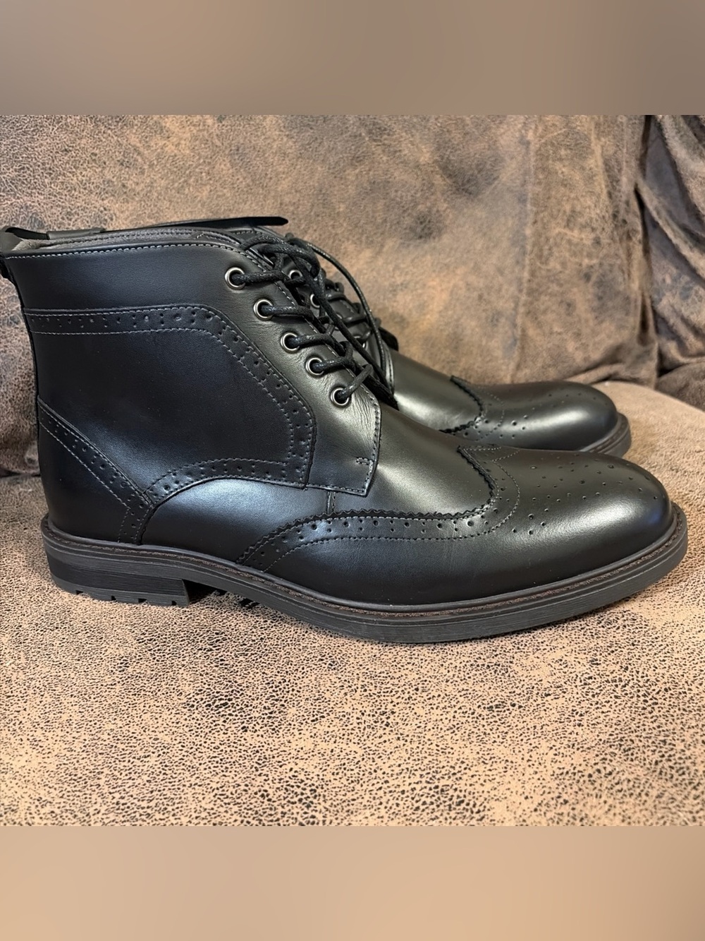 Arcbrothers Mens Fashion Dress Boots - Genuine Leather Classic Brogue Style Dres
